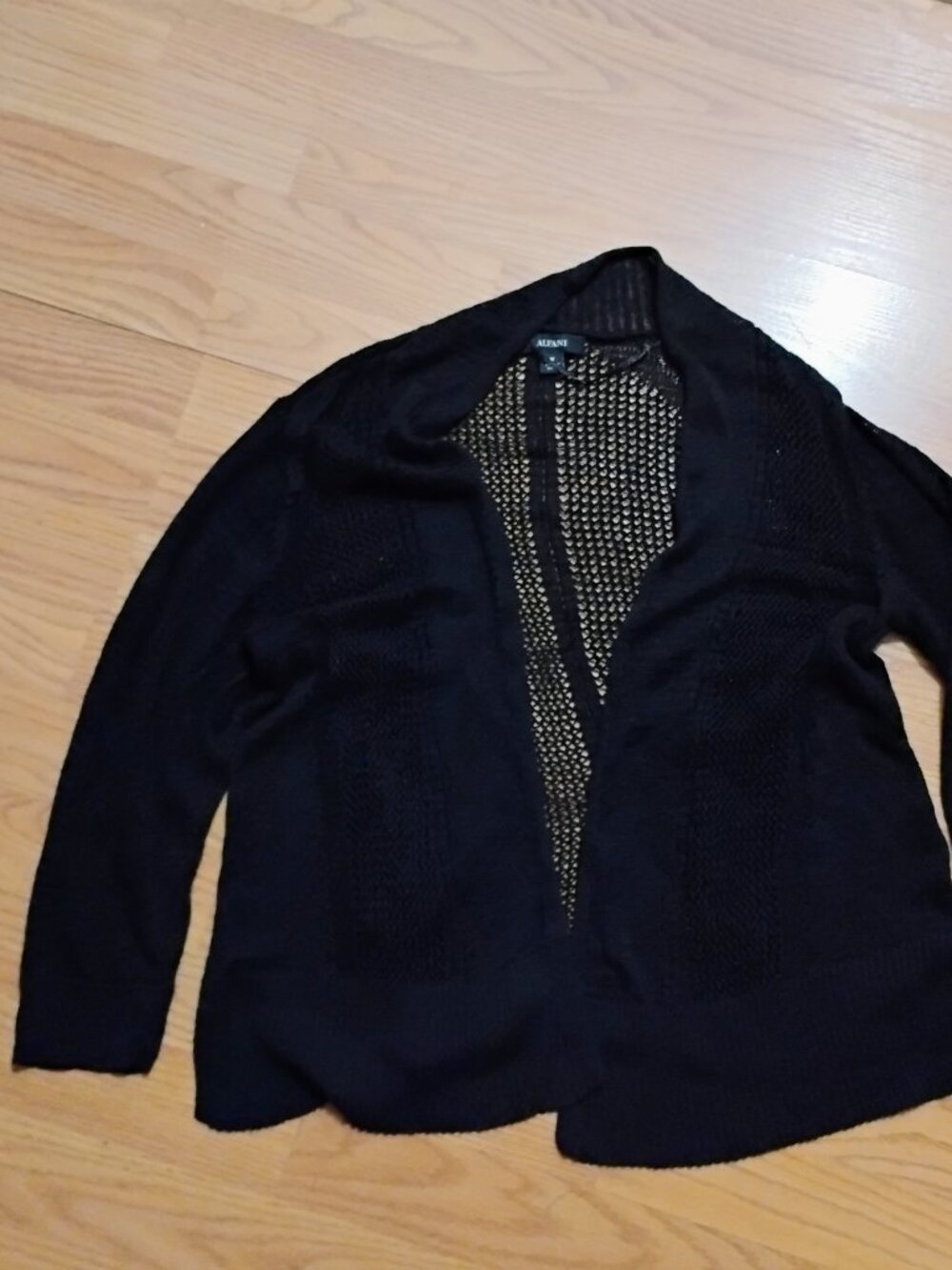 Alfani crocheted knit sweater